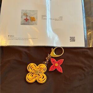 Louis Vuitton Elegant Yellow and Red Keychain bag charm authentic